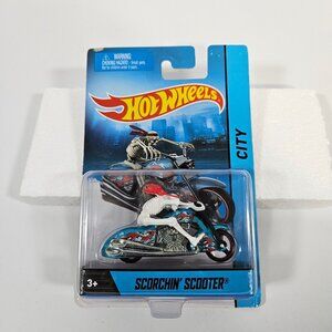 Hot Wheels Scorchin Scooter City Series Skeleton Rider 2013 Die-Cast Motorcycle